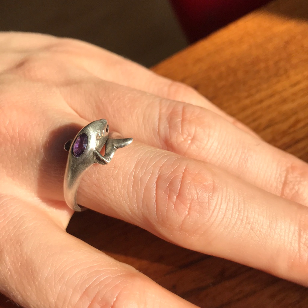 Amethyst Dolphin Ring